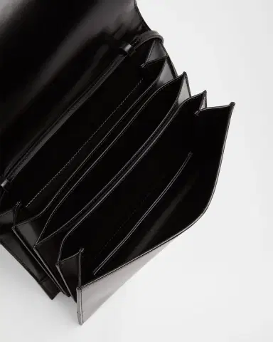 Jil Sander File Small Glossy Leather Shoulder Bag | Thumbnail 3