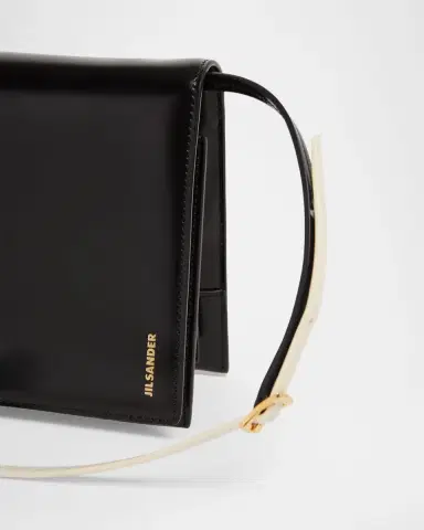 Jil Sander File Small Glossy Leather Shoulder Bag | Thumbnail 5