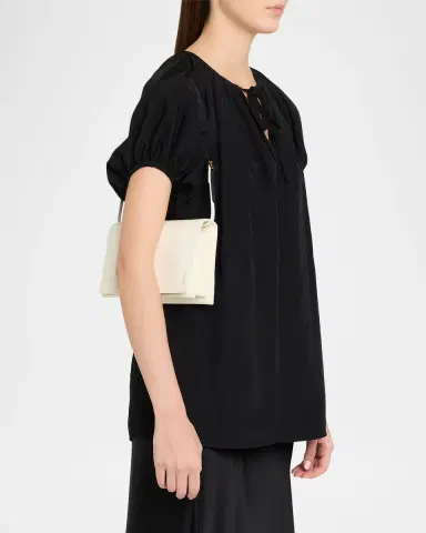 Jil Sander File Small Glossy Leather Shoulder Bag | Thumbnail 6