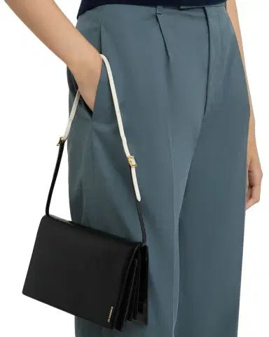 Jil Sander File Small Glossy Leather Shoulder Bag | Thumbnail 1