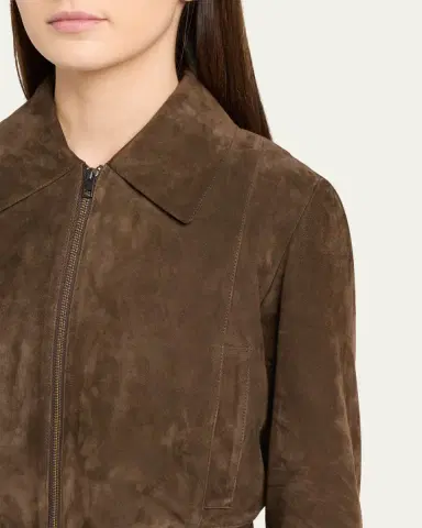 Vince Shrunken Suede Bomber Jacket | Thumbnail 5