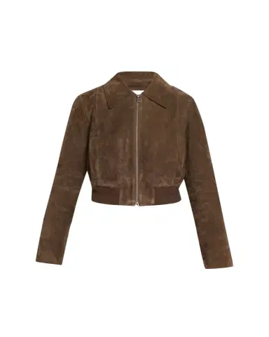 Vince Shrunken Suede Bomber Jacket | Thumbnail 1