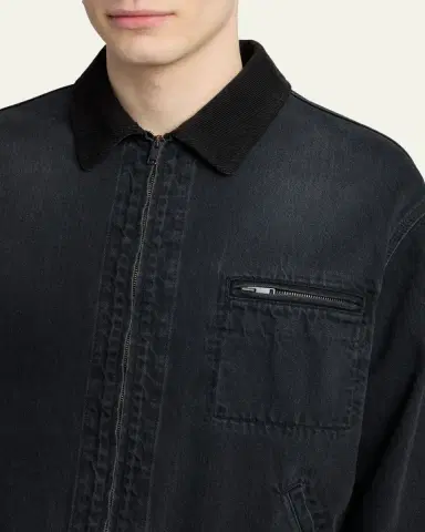 THE ROW Men's Tarquin Zip-Front Denim Jacket | Thumbnail 5