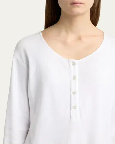 The Row Latoya Long-Sleeve Crewneck Cotton Midi Dress | Thumbnail 5 The Row Latoya Long-Sleeve Crewneck Cotton Midi Dress | Thumbnail 5