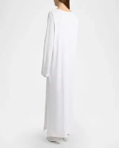 The Row Latoya Long-Sleeve Crewneck Cotton Midi Dress | Thumbnail 7 The Row Latoya Long-Sleeve Crewneck Cotton Midi Dress | Thumbnail 7