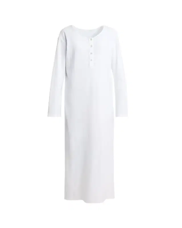 THE ROW Latoya Long-Sleeve Crewneck Cotton Midi Dress
