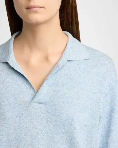 The Row Niosa Long-Sleeved Cotton & Linen Polo Top | Thumbnail 9