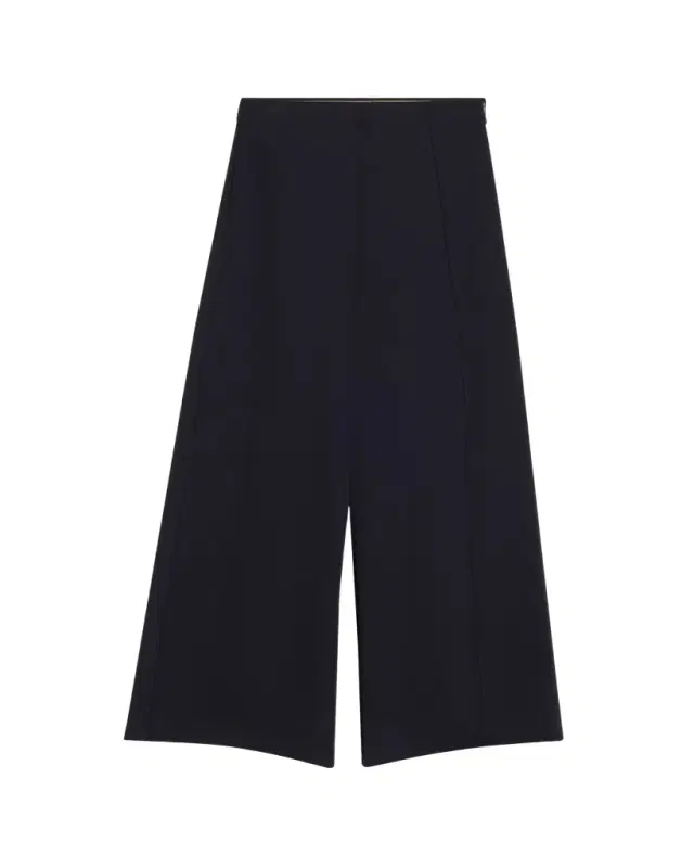 Wide-Leg Pick Stitch Scuba Jersey Pants