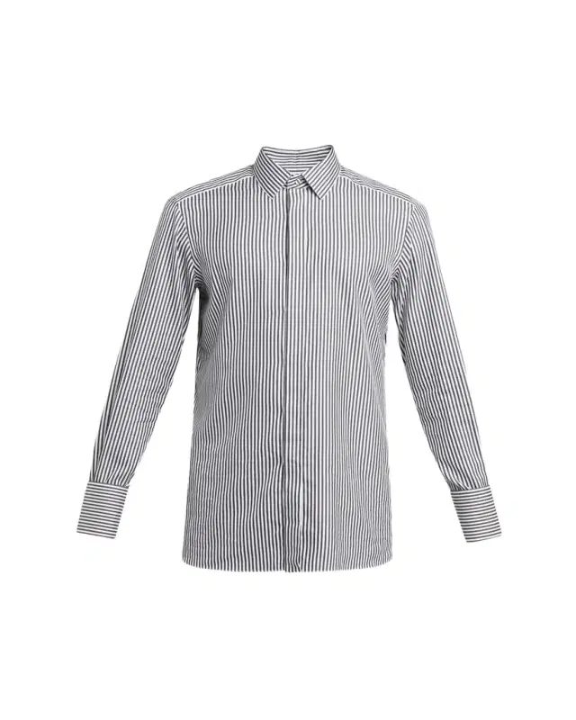 Men's Cotton and Lyocell Stripe Button-Down Shirt
