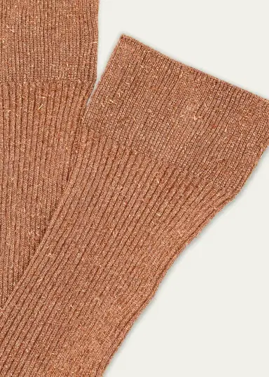 Maria La Rosa Shimmer Rib Knit Mid-Calf Socks | Thumbnail 2