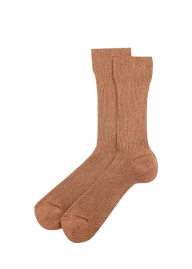 Maria La Rosa Shimmer Rib Knit Mid-Calf Socks | Thumbnail 1