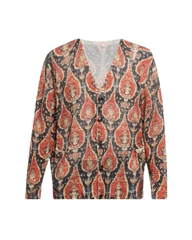 R13 Printed Boyfriend Cardigan