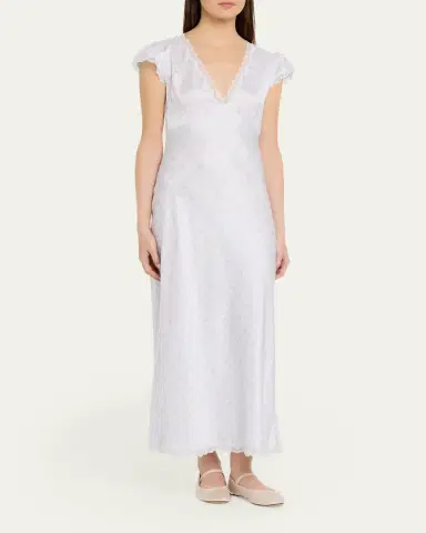 LoveShackFancy Theodore Silk-Blend Floral Maxi Dress | Thumbnail 4