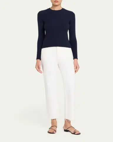 FRAME The Long-Sleeve Ribbed Crewneck Top | Thumbnail 2 FRAME The Long-Sleeve Ribbed Crewneck Top | Thumbnail 2