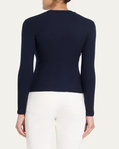 FRAME The Long-Sleeve Ribbed Crewneck Top | Thumbnail 3 FRAME The Long-Sleeve Ribbed Crewneck Top | Thumbnail 3