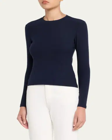 FRAME The Long-Sleeve Ribbed Crewneck Top | Thumbnail 4 FRAME The Long-Sleeve Ribbed Crewneck Top | Thumbnail 4