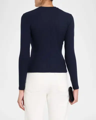 FRAME The Long-Sleeve Ribbed Crewneck Top | Thumbnail 7 FRAME The Long-Sleeve Ribbed Crewneck Top | Thumbnail 7