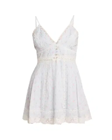 LoveShackFancy Zirelle Floral Cotton Lace-Trimmed Mini Dress | Thumbnail 1