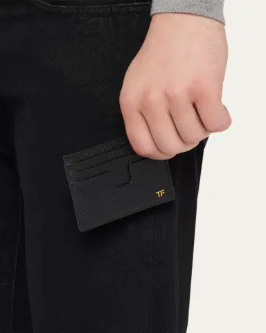 Tom Ford Men's Logo Leather Card Holder | Thumbnail 2 Tom Ford Men's Logo Leather Card Holder | Thumbnail 2
