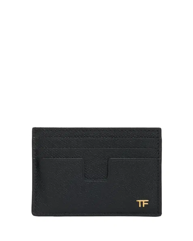 TOM FORD Men's Logo Leather Card Holder