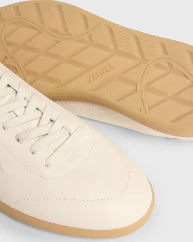 Zegna Men's 232 Grained Leather Low-Top Sneakers | Thumbnail 5