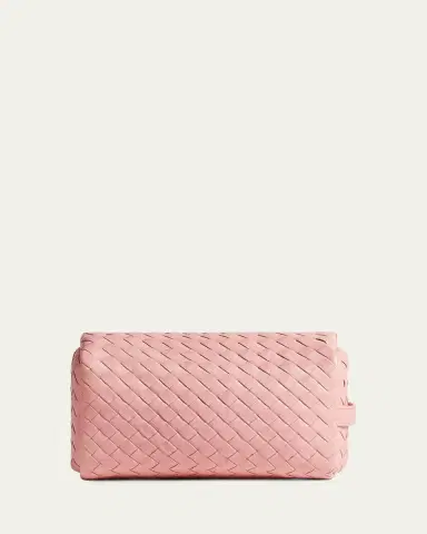 Bottega Veneta Men's Small Cubo Intrecciato Leather Pouch | Thumbnail 3