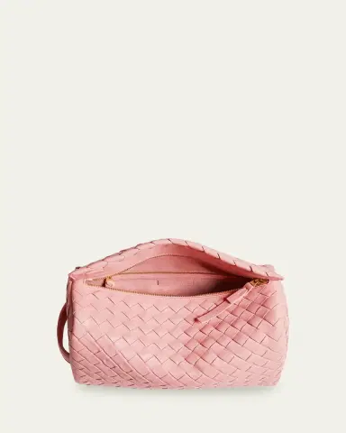 Bottega Veneta Men's Small Cubo Intrecciato Leather Pouch | Thumbnail 4