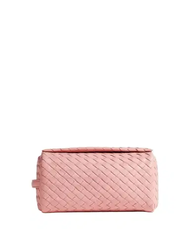 Bottega Veneta Men's Small Cubo Intrecciato Leather Pouch | Thumbnail 1