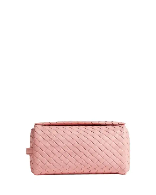 Bottega Veneta Men's Small Cubo Intrecciato Leather Pouch