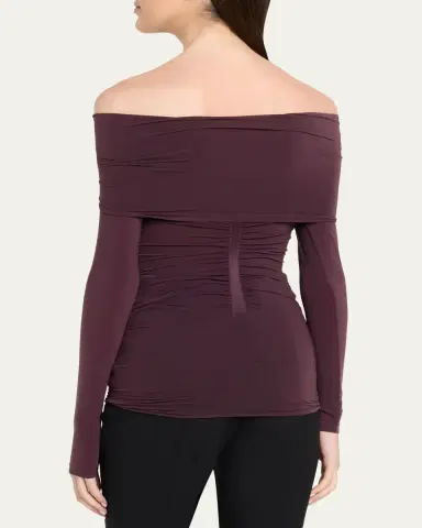 Wolford Sheer Drape Off-Shoulder Top | Thumbnail 3 Wolford Sheer Drape Off-Shoulder Top | Thumbnail 3