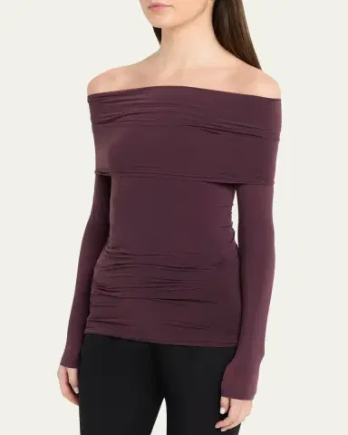 Wolford Sheer Drape Off-Shoulder Top | Thumbnail 4 Wolford Sheer Drape Off-Shoulder Top | Thumbnail 4