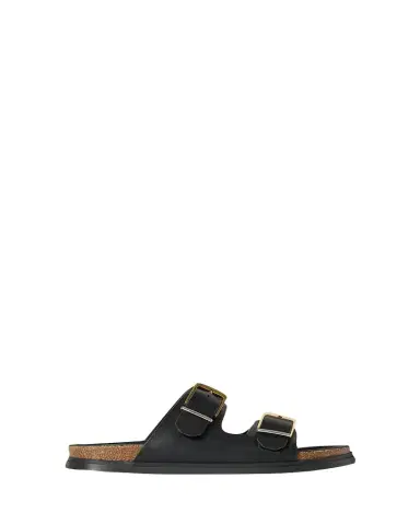 The Row Leather Dual-Buckle Slide Sandals | Thumbnail 1 The Row Leather Dual-Buckle Slide Sandals | Thumbnail 1