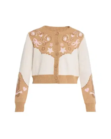 LoveShackFancy Leyah Wool-Blend Saddle Up Cardigan | Thumbnail 1 LoveShackFancy Leyah Wool-Blend Saddle Up Cardigan | Thumbnail 1