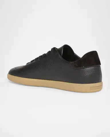 Zegna Men's 232 Grained Leather Low-Top Sneakers | Thumbnail 2