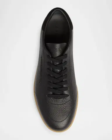 Zegna Men's 232 Grained Leather Low-Top Sneakers | Thumbnail 4