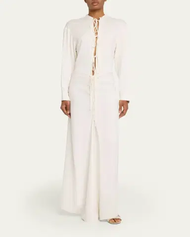 Christopher Esber Bertoia Long-Sleeve Lace-Front Dress | Thumbnail 2 Christopher Esber Bertoia Long-Sleeve Lace-Front Dress | Thumbnail 2