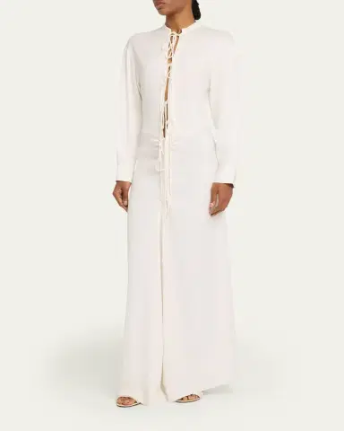 Christopher Esber Bertoia Long-Sleeve Lace-Front Dress | Thumbnail 4 Christopher Esber Bertoia Long-Sleeve Lace-Front Dress | Thumbnail 4