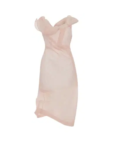 Victoria Beckham Hoop Asymmetric Floral Organza Midi Dress | Thumbnail 1
