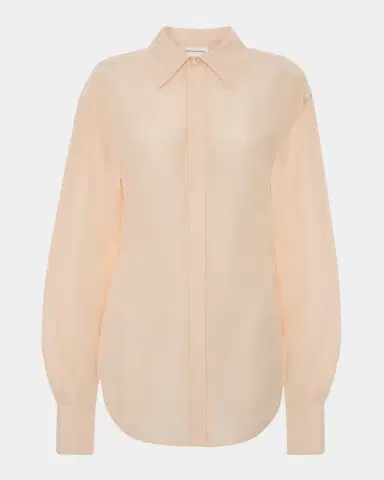 Victoria Beckham Organza Slim Button-Down Shirt | Thumbnail 2 Victoria Beckham Organza Slim Button-Down Shirt | Thumbnail 2