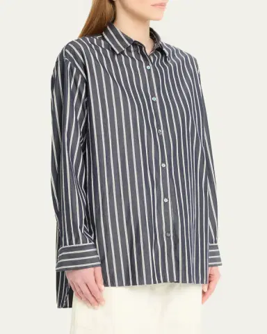 Nili Lotan Yorke Striped Oversized Button-Down Shirt | Thumbnail 4