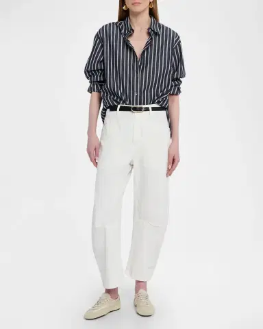 Nili Lotan Yorke Striped Oversized Button-Down Shirt | Thumbnail 6