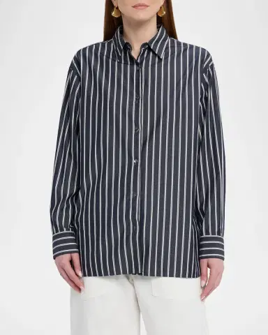 Nili Lotan Yorke Striped Oversized Button-Down Shirt | Thumbnail 8