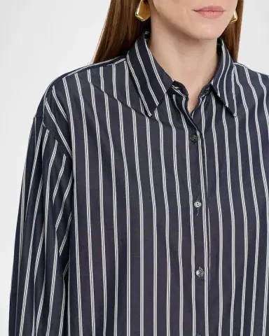 Nili Lotan Yorke Striped Oversized Button-Down Shirt | Thumbnail 9