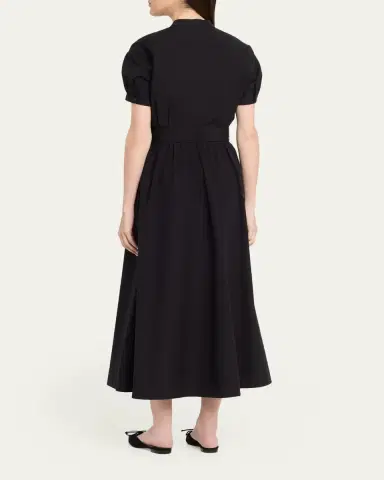 Lafayette 148 New York Puff-Sleeve Organic Cotton Poplin Midi Dress | Thumbnail 3 Lafayette 148 New York Puff-Sleeve Organic Cotton Poplin Midi Dress | Thumbnail 3