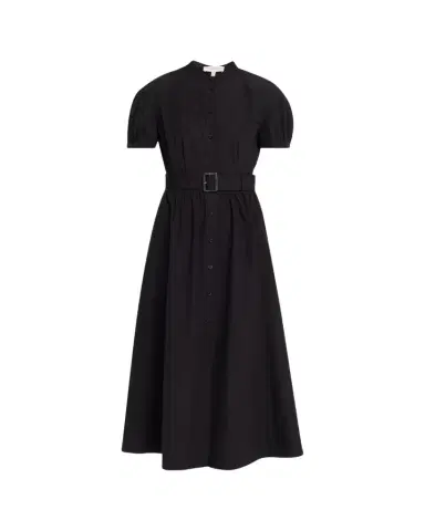 Lafayette 148 New York Puff-Sleeve Organic Cotton Poplin Midi Dress | Thumbnail 1 Lafayette 148 New York Puff-Sleeve Organic Cotton Poplin Midi Dress | Thumbnail 1
