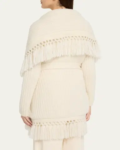 LoveShackFancy Daphira Fringe Alpaca Wrap Cardigan | Thumbnail 3 LoveShackFancy Daphira Fringe Alpaca Wrap Cardigan | Thumbnail 3