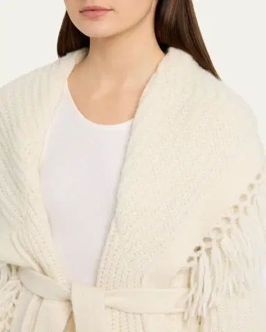 LoveShackFancy Daphira Fringe Alpaca Wrap Cardigan | Thumbnail 5 LoveShackFancy Daphira Fringe Alpaca Wrap Cardigan | Thumbnail 5