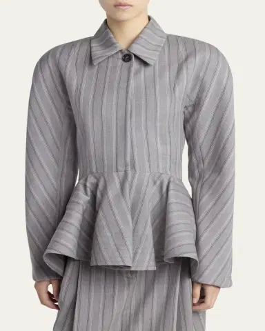 Stella McCartney Striped Tailored Peplum Jacket | Thumbnail 4