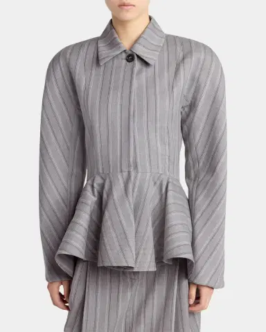 Stella McCartney Striped Tailored Peplum Jacket | Thumbnail 8