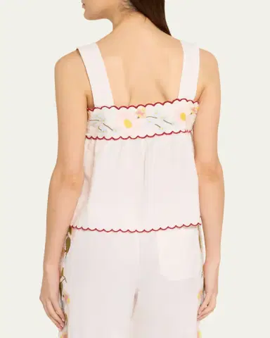 Ciao Lucia Ander Embroidered Cotton-Blend Top | Thumbnail 3